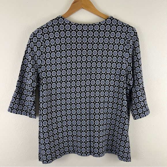 J. Jill Wearever 3/4 Sleeves Geometrical Print Knit Pullover Sweater Top - Picture 7 of 10